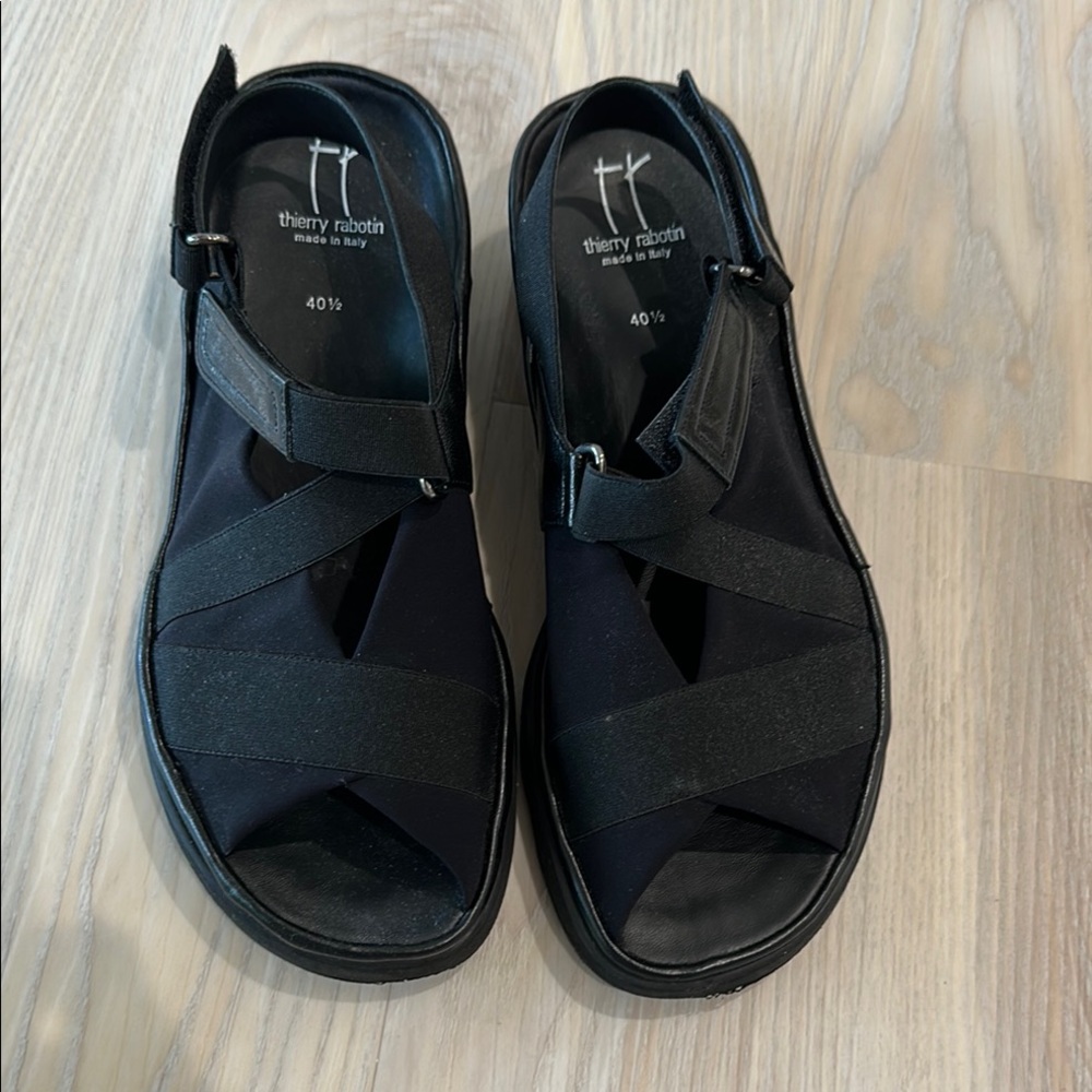 Thierry Rabotin Black Sandals with Adjustable Straps